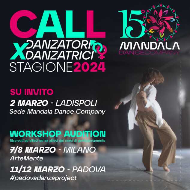 Audizioni su invito per danzatori e danzatrici MANDALA_Stagione 2024