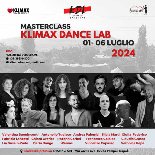 Masterclass Klimax Dance Lab 1/6 Luglio a Pompei