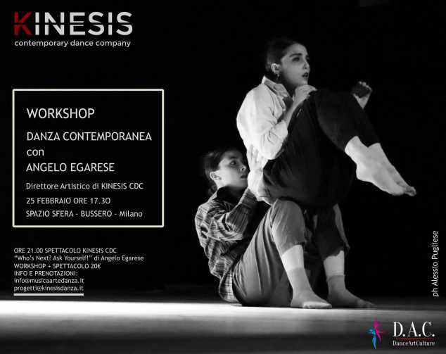 Workshop danza contemporanea con Angelo Egarese